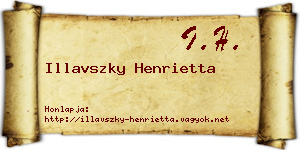 Illavszky Henrietta névjegykártya